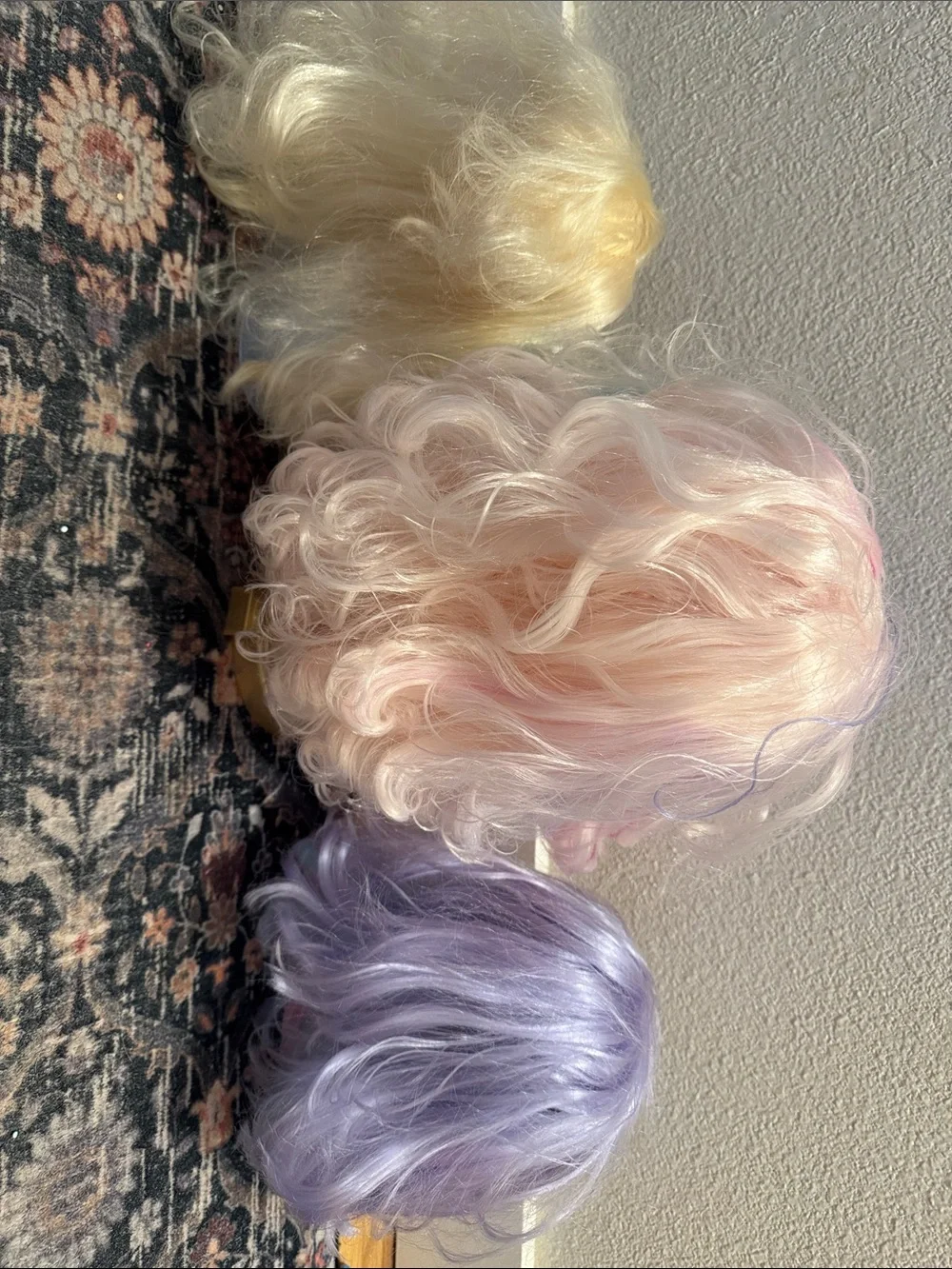 Hair Styling Practice Head for Kids - Rainbow Purple Blonde